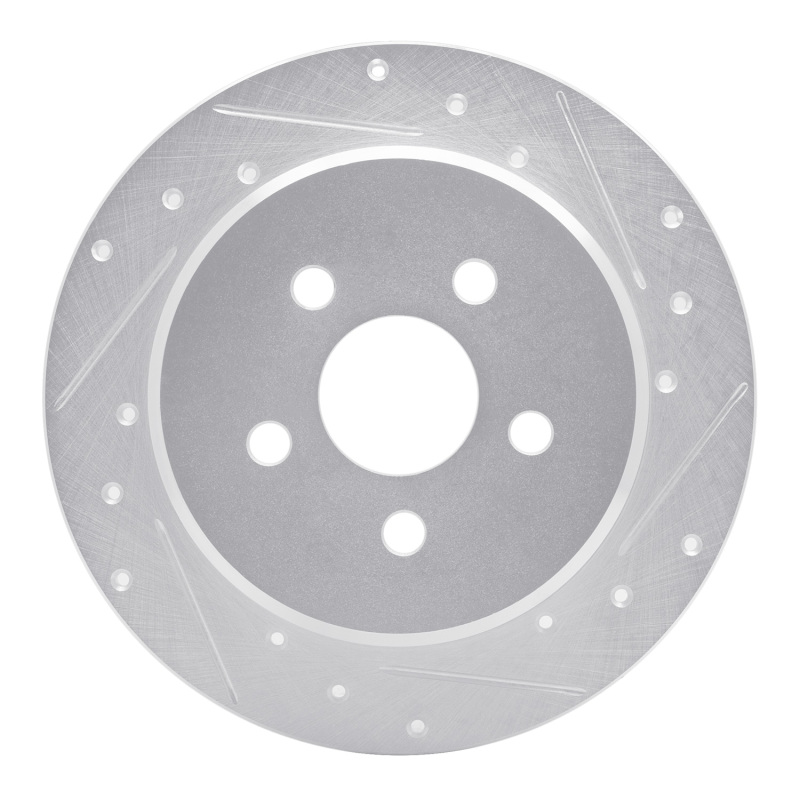 Chrysler PT Cruiser Brake Rotor (1) - Rear Right - R1 Concepts - Drilled & Slotted - Silver - `95-`03
